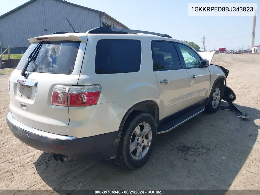 2011 GMC Acadia Sle VIN: 1GKKRPED8BJ343823 Lot: 39704948