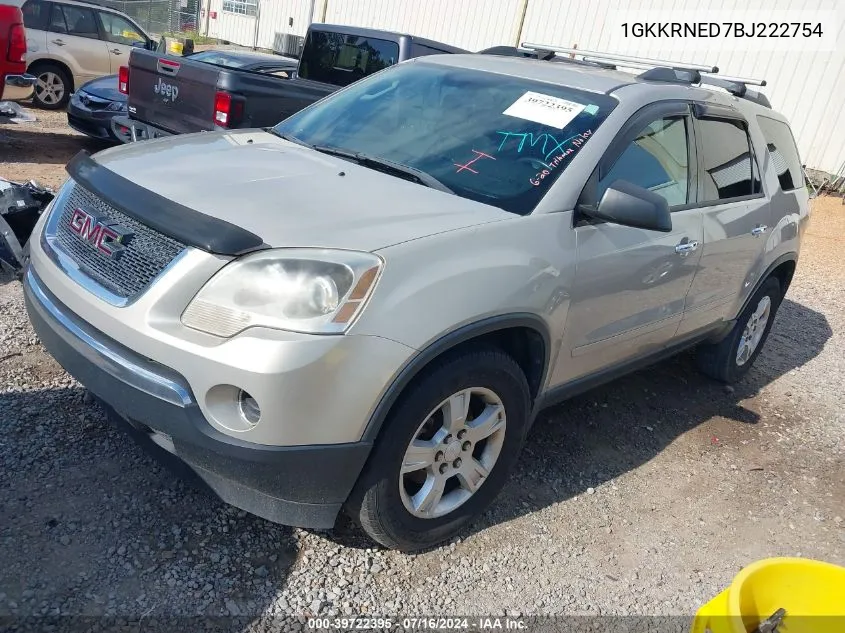 1GKKRNED7BJ222754 2011 GMC Acadia Sl