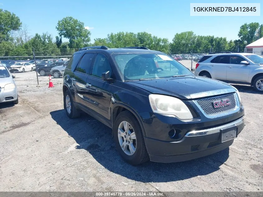 2011 GMC Acadia Sl VIN: 1GKKRNED7BJ412845 Lot: 39745779