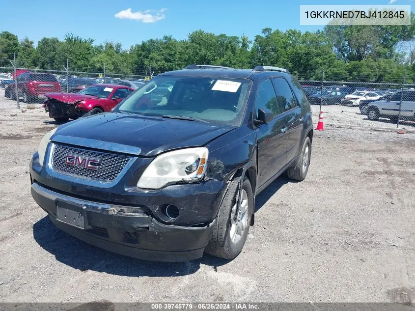 2011 GMC Acadia Sl VIN: 1GKKRNED7BJ412845 Lot: 39745779