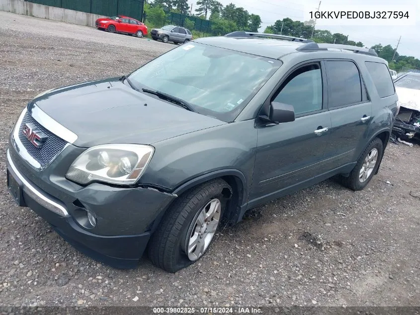 1GKKVPED0BJ327594 2011 GMC Acadia Sle