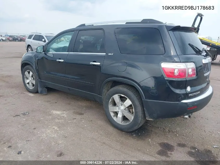 2011 GMC Acadia Slt-1 VIN: 1GKKRRED9BJ178683 Lot: 39914226