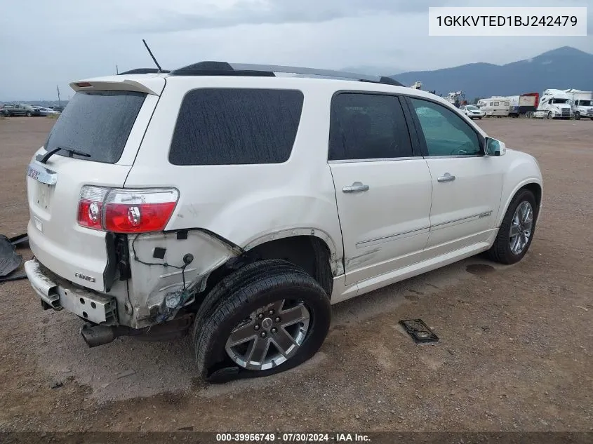 2011 GMC Acadia Denali VIN: 1GKKVTED1BJ242479 Lot: 39956749