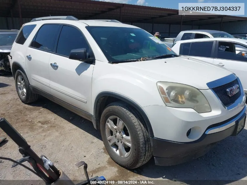 2011 GMC Acadia Sl VIN: 1GKKRNED7BJ304337 Lot: 40024169