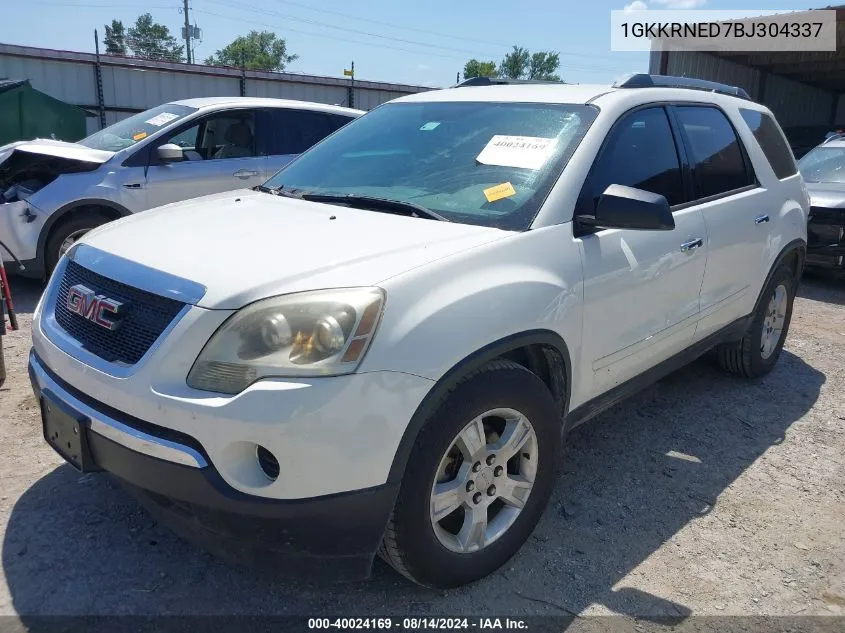 2011 GMC Acadia Sl VIN: 1GKKRNED7BJ304337 Lot: 40024169