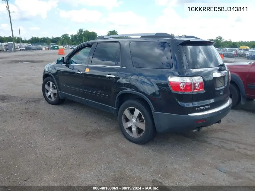 2011 GMC Acadia Slt-1 VIN: 1GKKRRED5BJ343841 Lot: 40150069