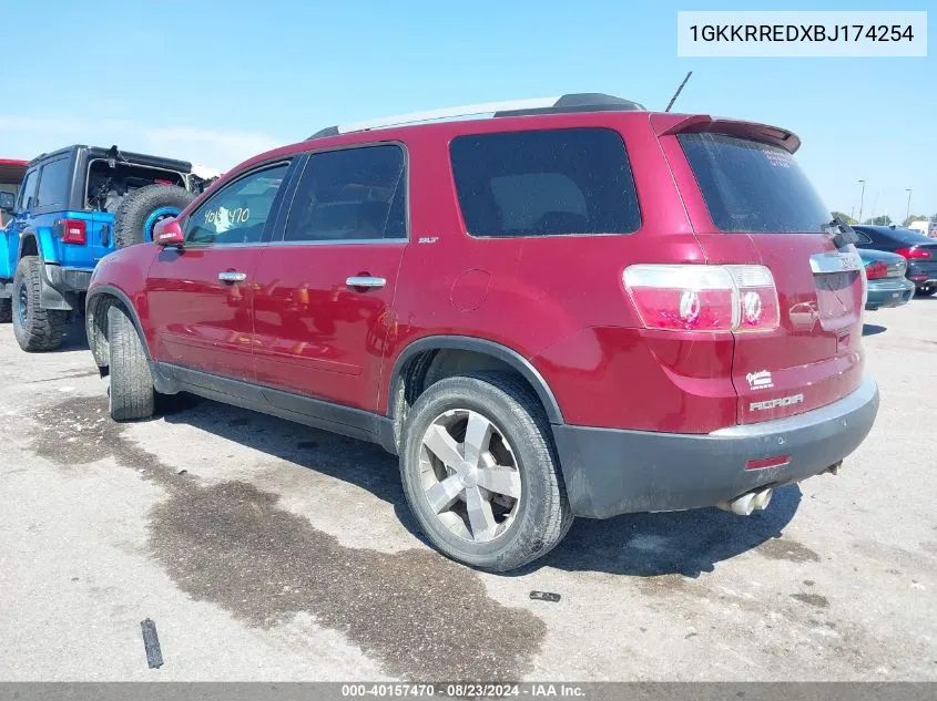 2011 GMC Acadia Slt-1 VIN: 1GKKRREDXBJ174254 Lot: 40157470