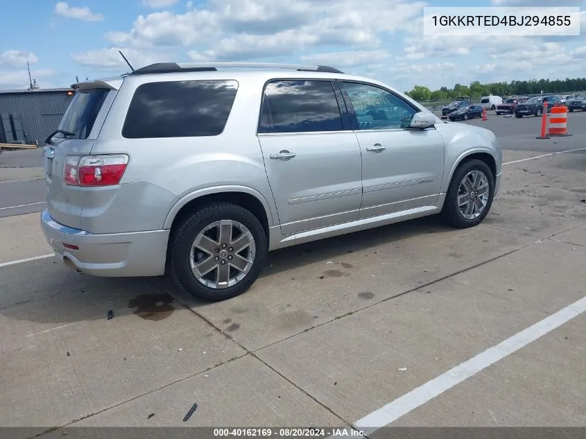 1GKKRTED4BJ294855 2011 GMC Acadia Denali