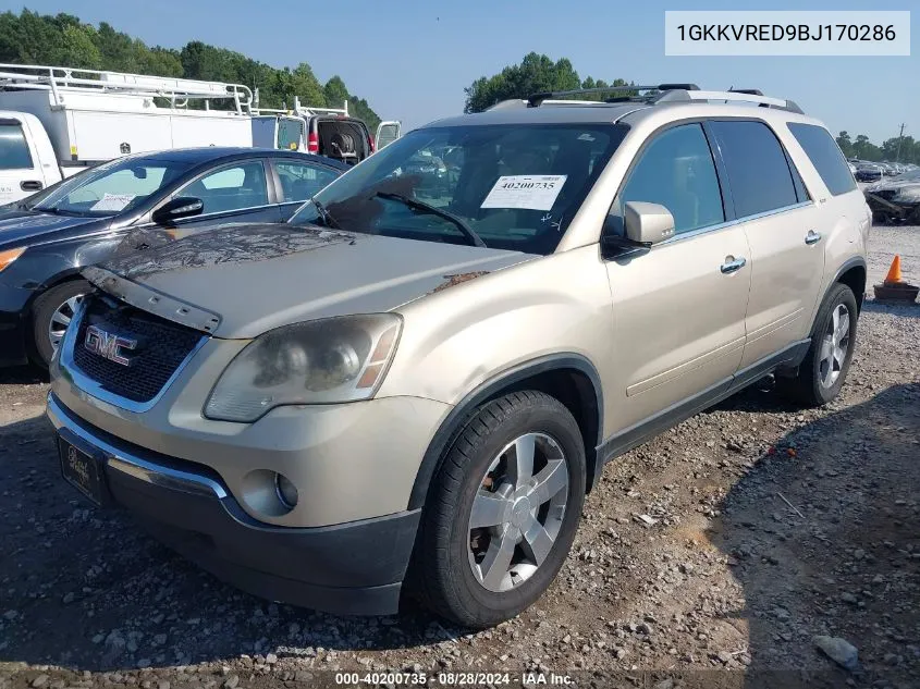 1GKKVRED9BJ170286 2011 GMC Acadia Slt-1