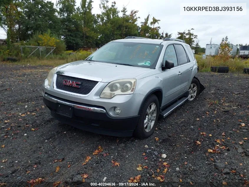 2011 GMC Acadia Sle VIN: 1GKKRPED3BJ393156 Lot: 40204636