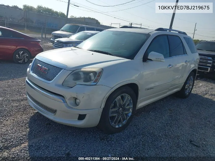 1GKKVTED7BJ219675 2011 GMC Acadia Denali