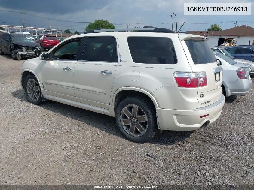 2011 GMC Acadia Denali VIN: 1GKKVTED0BJ246913 Lot: 40220932