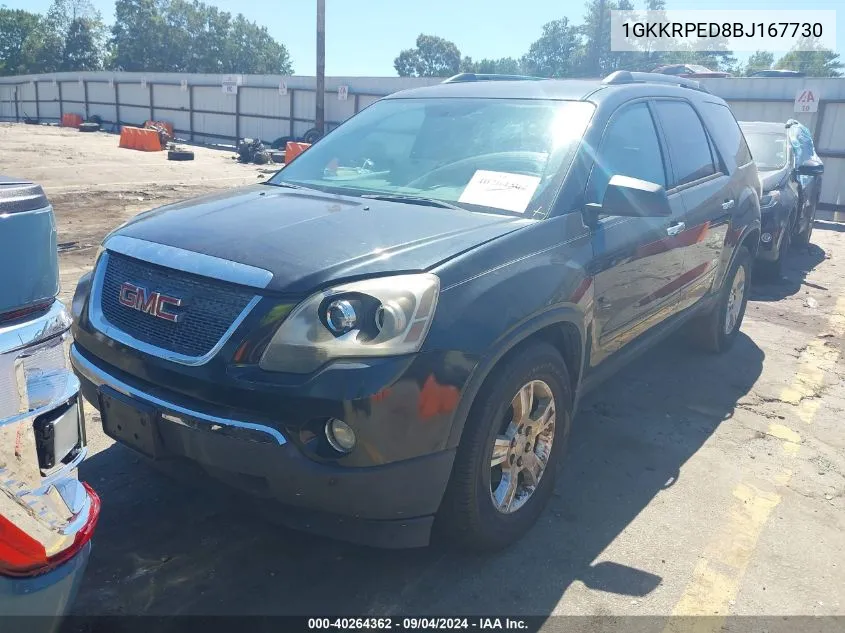 2011 GMC Acadia Sle VIN: 1GKKRPED8BJ167730 Lot: 40264362