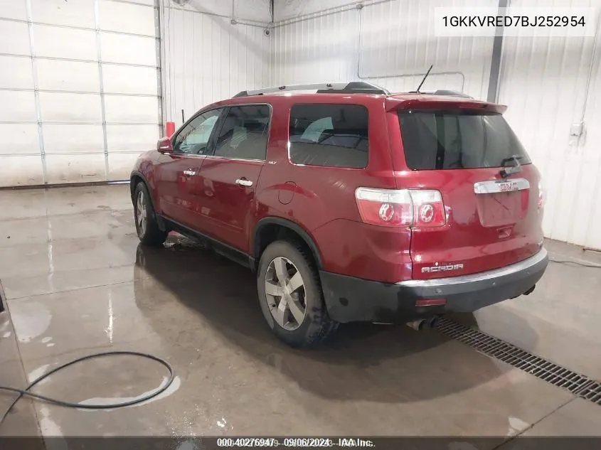 2011 GMC Acadia Slt-1 VIN: 1GKKVRED7BJ252954 Lot: 40276947