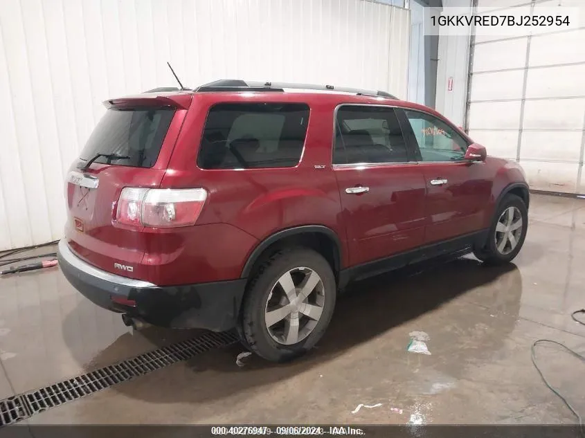 2011 GMC Acadia Slt-1 VIN: 1GKKVRED7BJ252954 Lot: 40276947