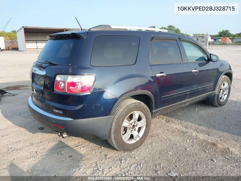 1GKKVPED2BJ328715 2011 GMC Acadia Sle