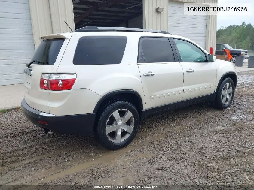 2011 GMC Acadia Slt-1 VIN: 1GKKRRED0BJ246966 Lot: 40299358