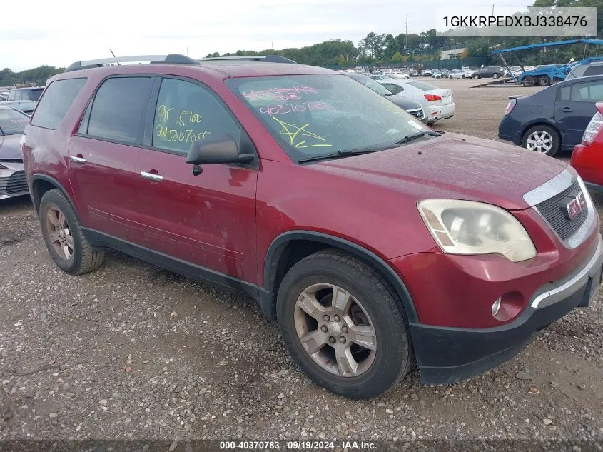 2011 GMC Acadia Sle VIN: 1GKKRPEDXBJ338476 Lot: 40370783