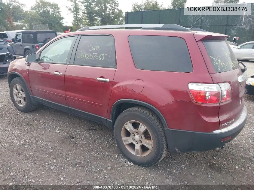 2011 GMC Acadia Sle VIN: 1GKKRPEDXBJ338476 Lot: 40370783