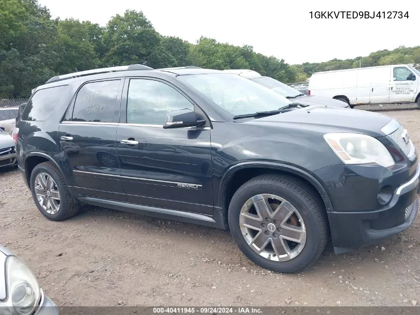 2011 GMC Acadia Denali VIN: 1GKKVTED9BJ412734 Lot: 40411945