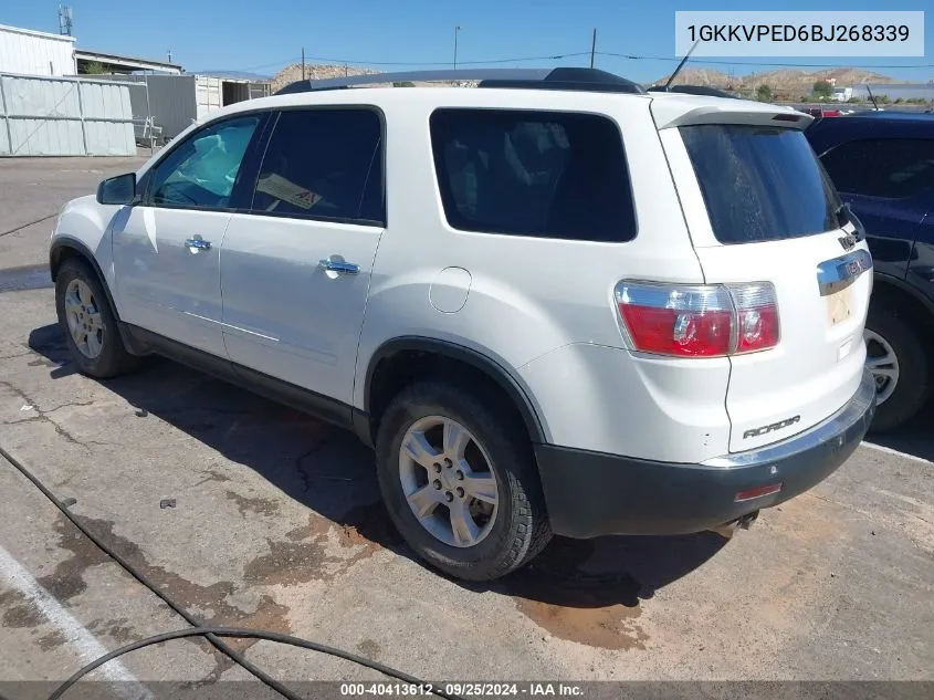 2011 GMC Acadia Sle VIN: 1GKKVPED6BJ268339 Lot: 40413612