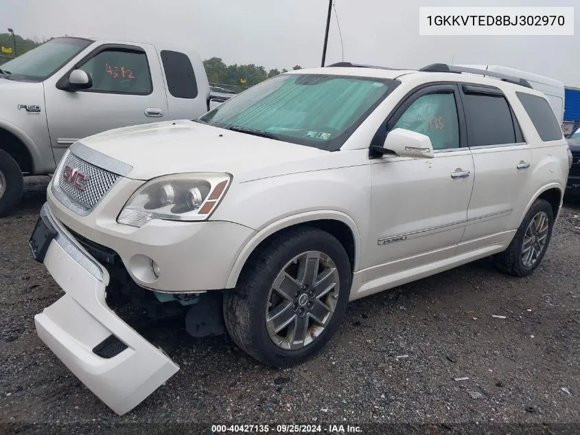 2011 GMC Acadia Denali VIN: 1GKKVTED8BJ302970 Lot: 40427135