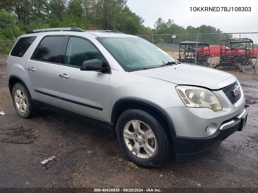 2011 GMC Acadia Sl VIN: 1GKKRNED7BJ108303 Lot: 40430935