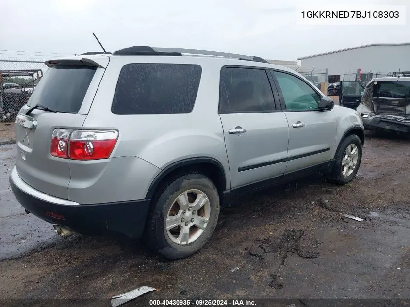 2011 GMC Acadia Sl VIN: 1GKKRNED7BJ108303 Lot: 40430935