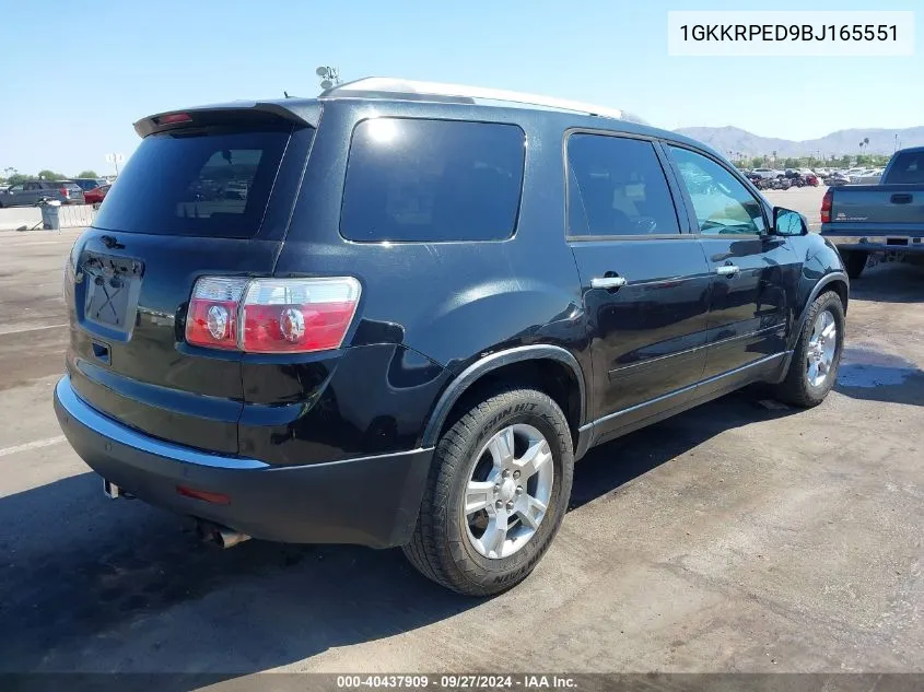 2011 GMC Acadia Sle VIN: 1GKKRPED9BJ165551 Lot: 40437909