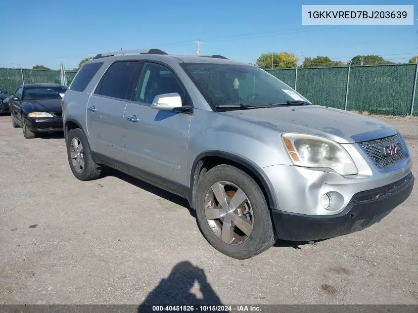 2011 GMC Acadia Slt-1 VIN: 1GKKVRED7BJ203639 Lot: 40451826