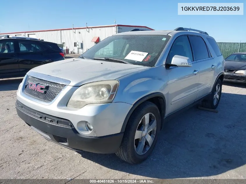 2011 GMC Acadia Slt-1 VIN: 1GKKVRED7BJ203639 Lot: 40451826