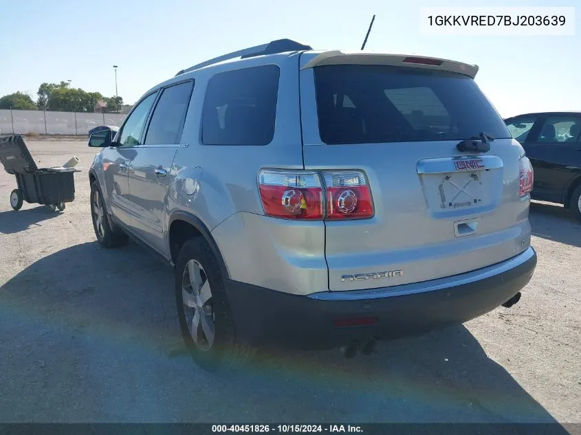 2011 GMC Acadia Slt-1 VIN: 1GKKVRED7BJ203639 Lot: 40451826