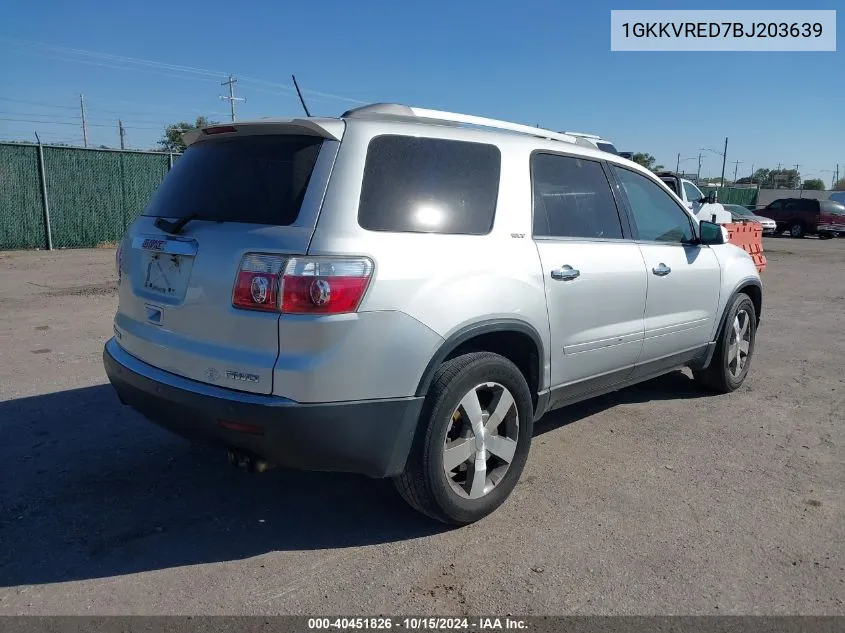 2011 GMC Acadia Slt-1 VIN: 1GKKVRED7BJ203639 Lot: 40451826