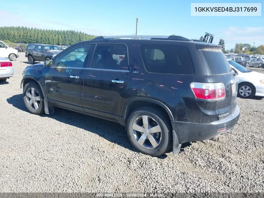 2011 GMC Acadia Slt-2 VIN: 1GKKVSED4BJ317699 Lot: 40452329