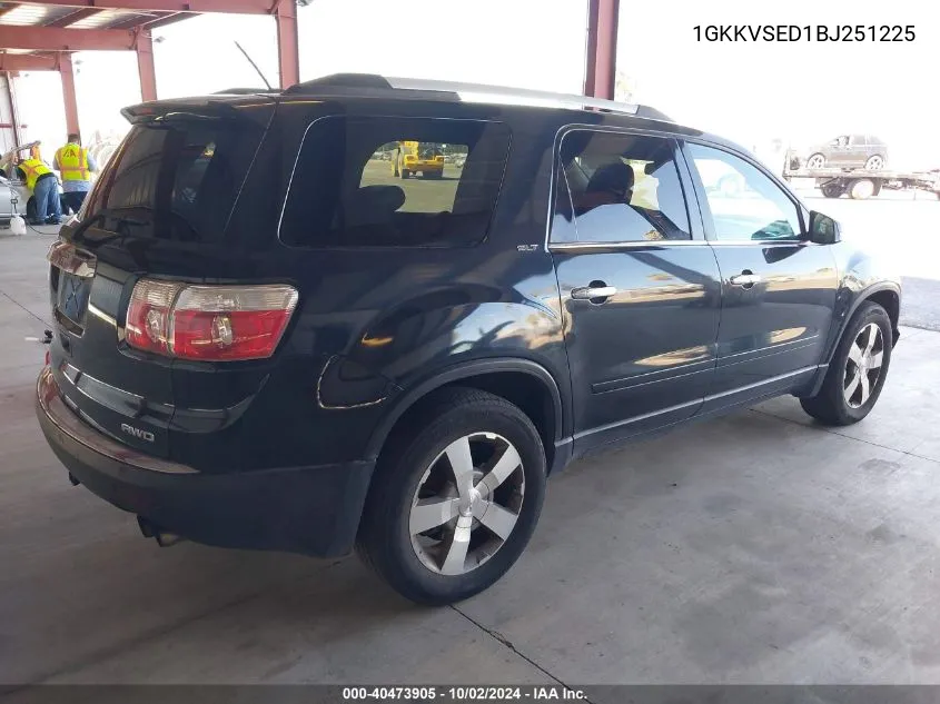 2011 GMC Acadia Slt-2 VIN: 1GKKVSED1BJ251225 Lot: 40473905