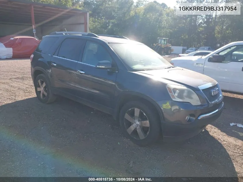 2011 GMC Acadia Slt-1 VIN: 1GKKRRED9BJ317954 Lot: 40515735