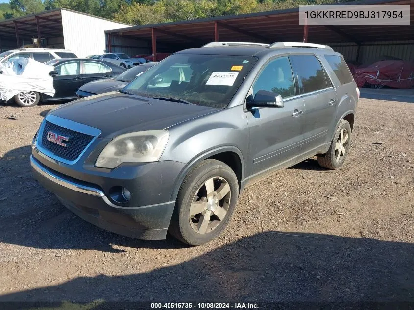 2011 GMC Acadia Slt-1 VIN: 1GKKRRED9BJ317954 Lot: 40515735