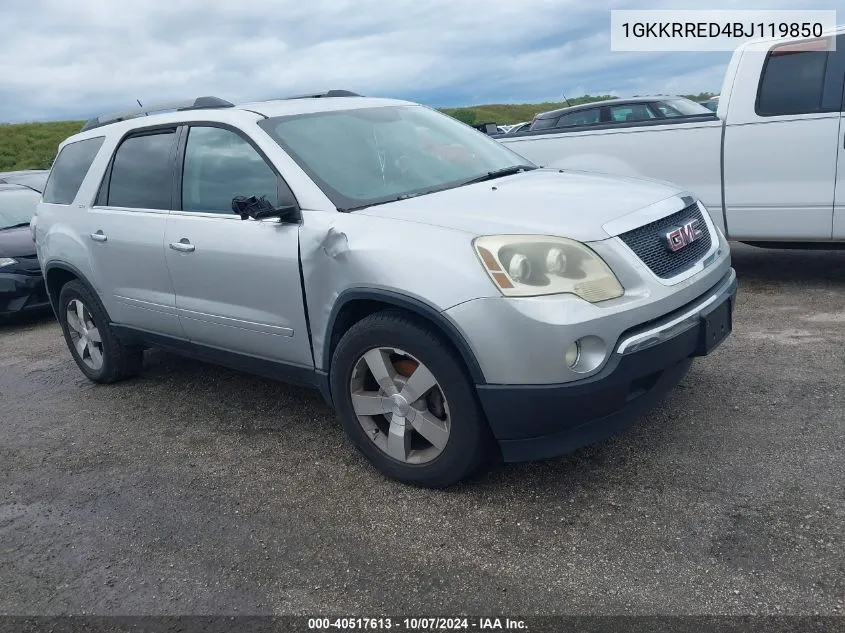 2011 GMC Acadia Slt-1 VIN: 1GKKRRED4BJ119850 Lot: 40517613