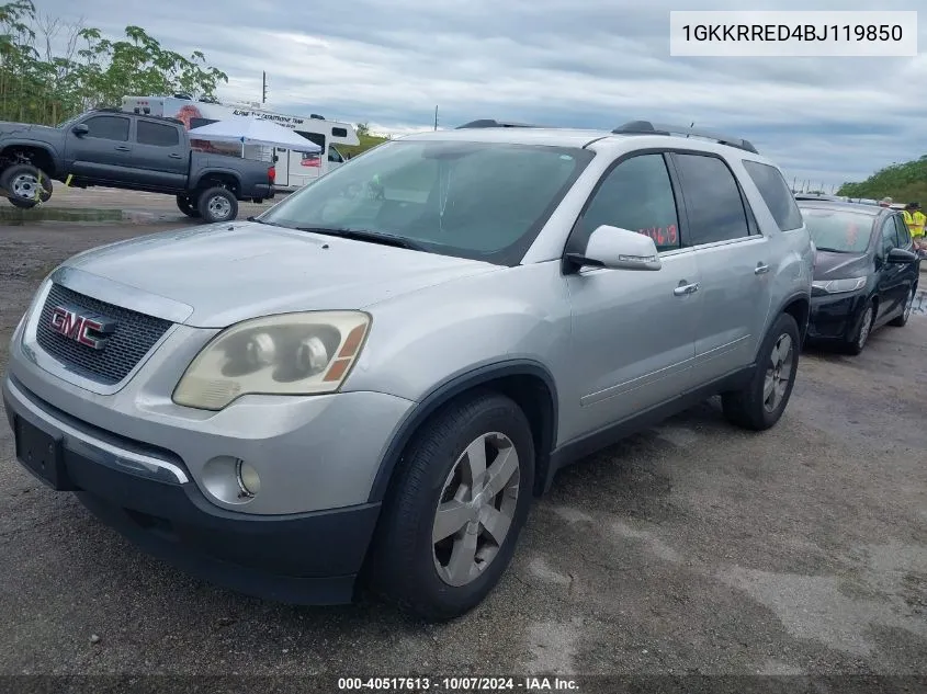 2011 GMC Acadia Slt-1 VIN: 1GKKRRED4BJ119850 Lot: 40517613