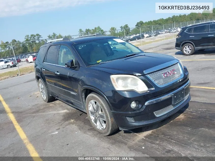 2011 GMC Acadia Denali VIN: 1GKKRTED3BJ236493 Lot: 40532745