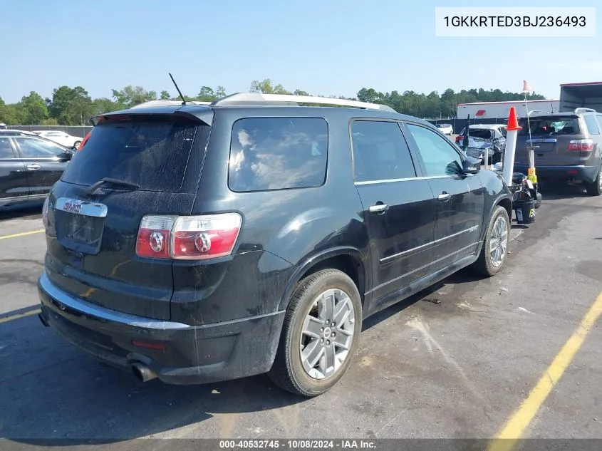 2011 GMC Acadia Denali VIN: 1GKKRTED3BJ236493 Lot: 40532745