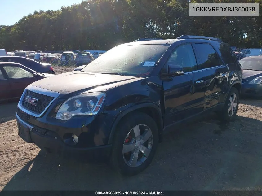 2011 GMC Acadia Slt-1 VIN: 1GKKVREDXBJ360078 Lot: 40566929