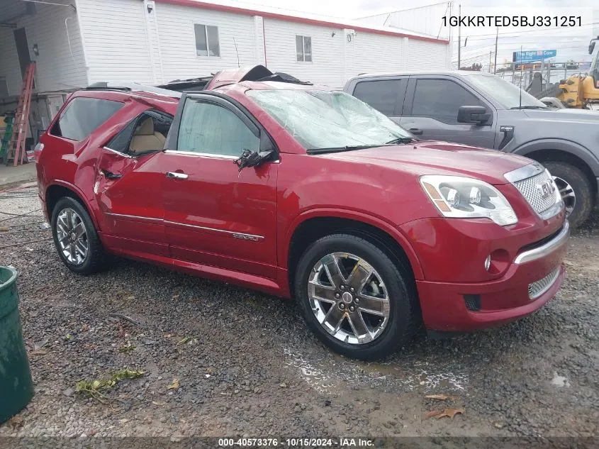 1GKKRTED5BJ331251 2011 GMC Acadia Denali