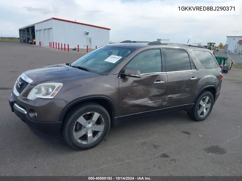 2011 GMC Acadia Slt-1 VIN: 1GKKVRED8BJ290371 Lot: 40580192