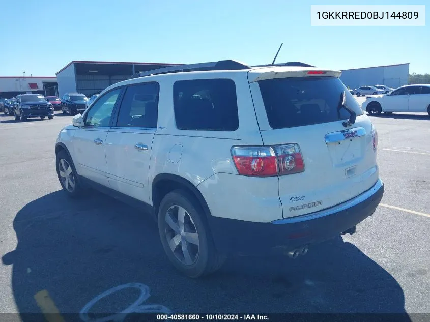 2011 GMC Acadia Slt-1 VIN: 1GKKRRED0BJ144809 Lot: 40581660