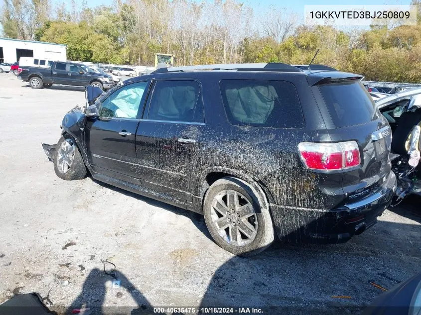 2011 GMC Acadia Denali VIN: 1GKKVTED3BJ250809 Lot: 40635475