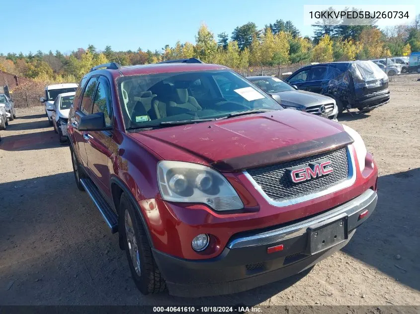 1GKKVPED5BJ260734 2011 GMC Acadia Sle