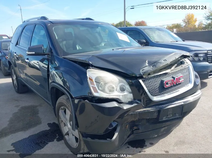 2011 GMC Acadia Slt-1 VIN: 1GKKVRED8BJ392124 Lot: 40643831