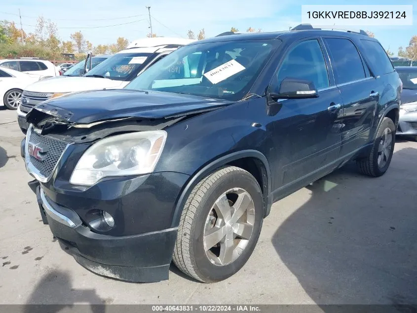 2011 GMC Acadia Slt-1 VIN: 1GKKVRED8BJ392124 Lot: 40643831