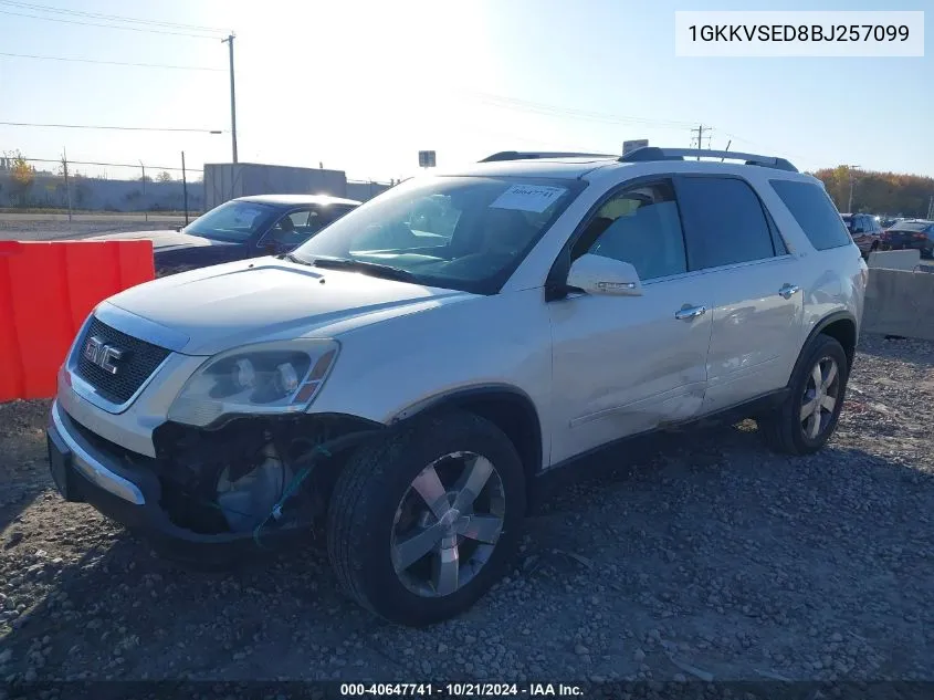 2011 GMC Acadia Slt-2 VIN: 1GKKVSED8BJ257099 Lot: 40647741